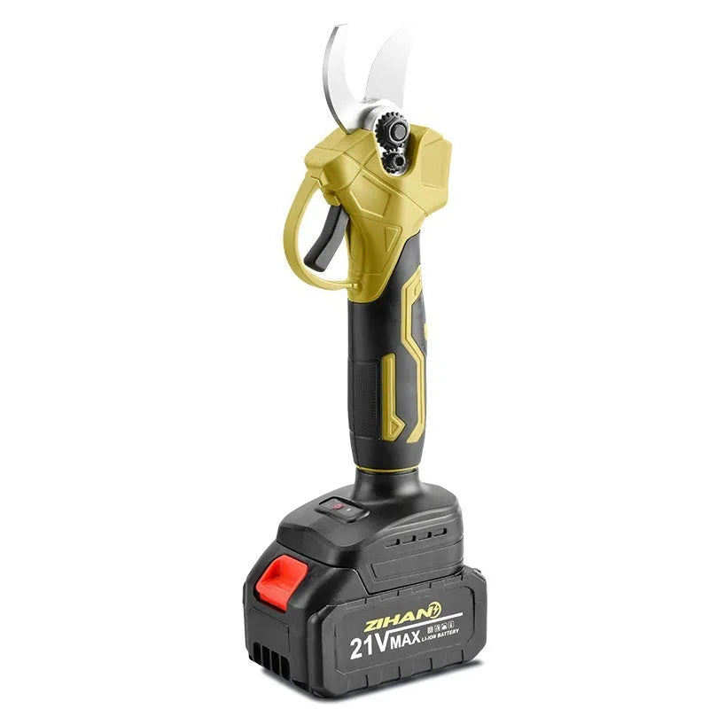 Electric pruning knife with lithium battery, brushless motor, and plastic storage box for cordless garden branch cutting