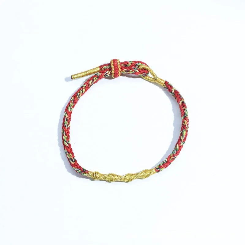 Hand-woven eight-strand colourful guard strap with flexible wire showing zodiac colour options
