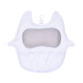 White ergonomic bathtub pillow with 5D mesh fabric and 55mm suction cups, 45cm square