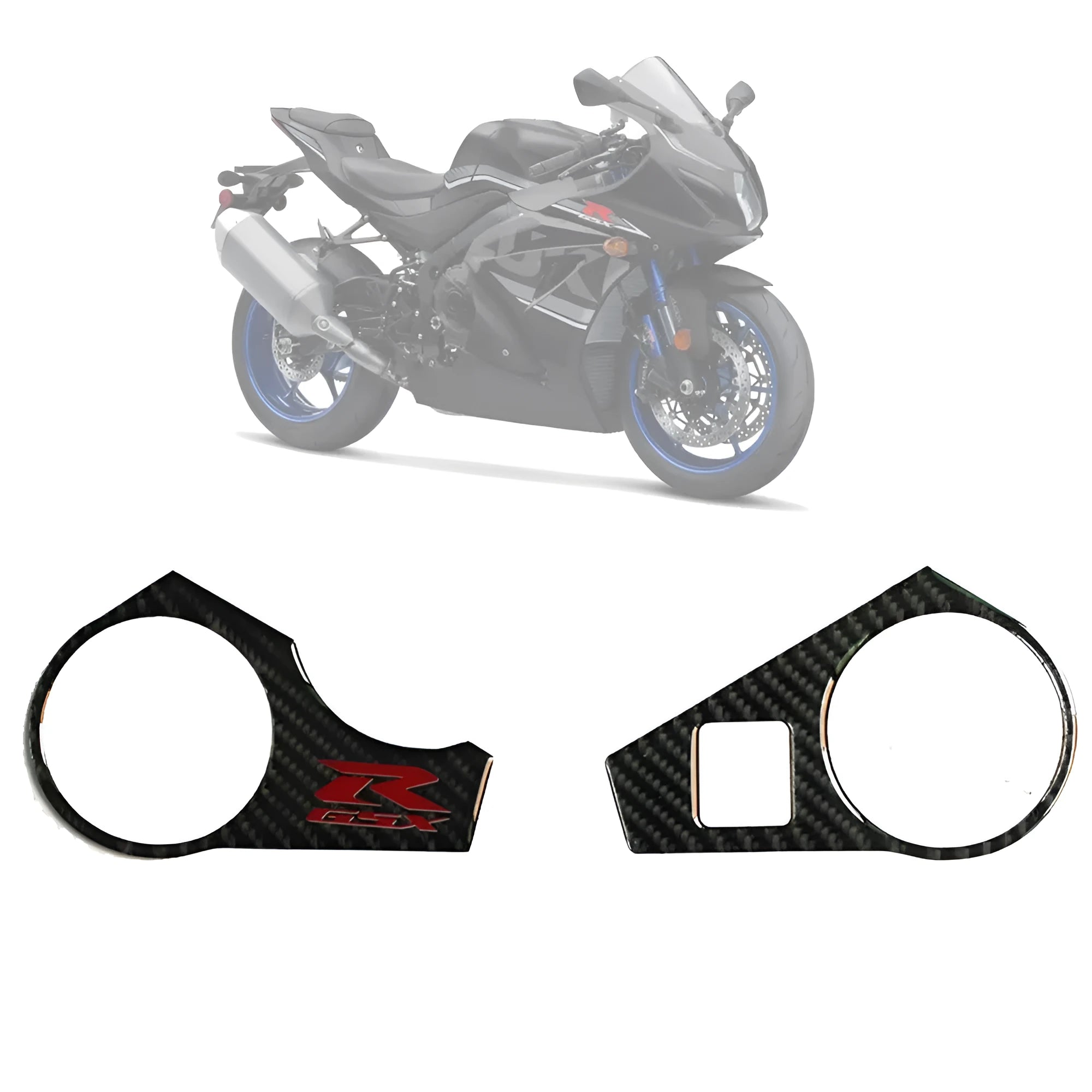 Black carbon fibre pattern adhesive sticker for SUZUKI GSXR1000 L1 upper fairing plate