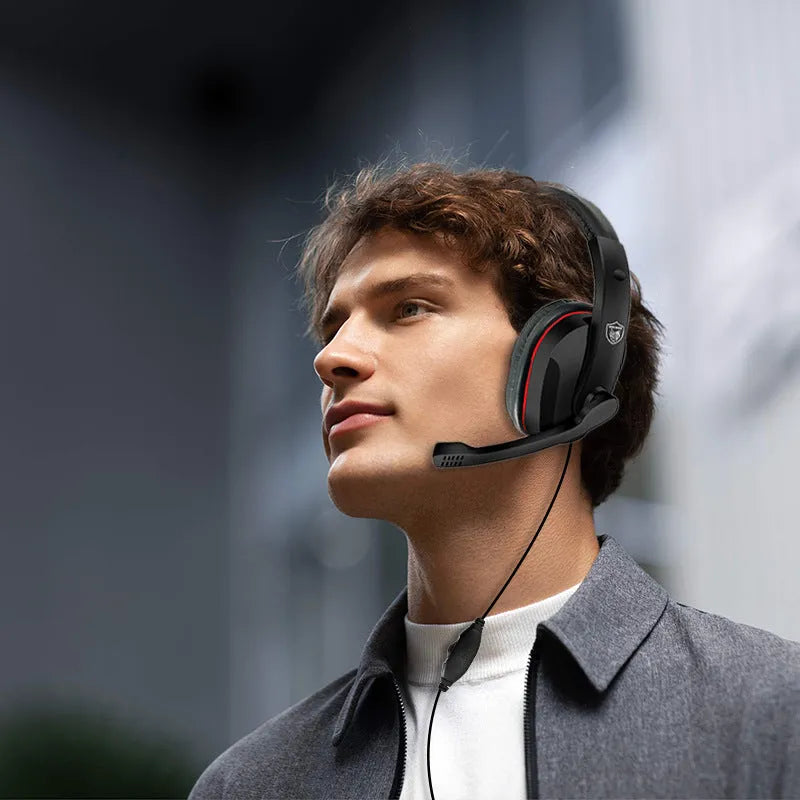 Black wired gaming headset with 40mm speakers and 1.2 metre cable with 6.3mm plug