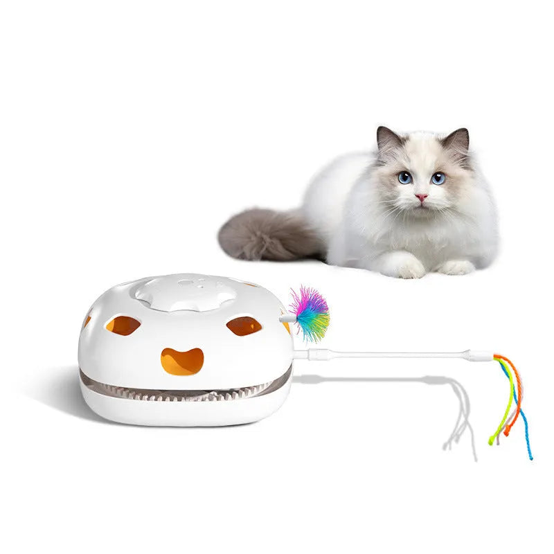 Plastic self-hi relief interactive cat teaser wand toy in picture colour