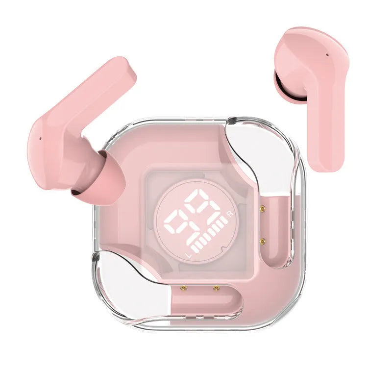 Wireless Bluetooth TWS headphones with transparent case in multiple colour options