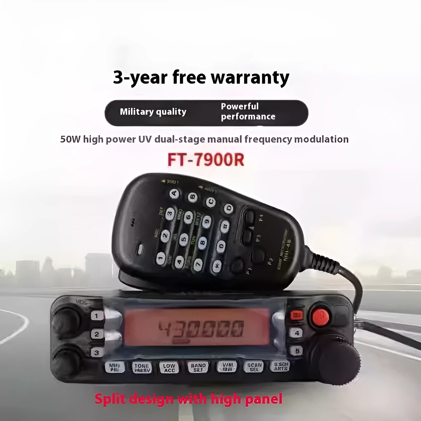 High-power car radio interphone unit for vehicle communication with anti-interference function