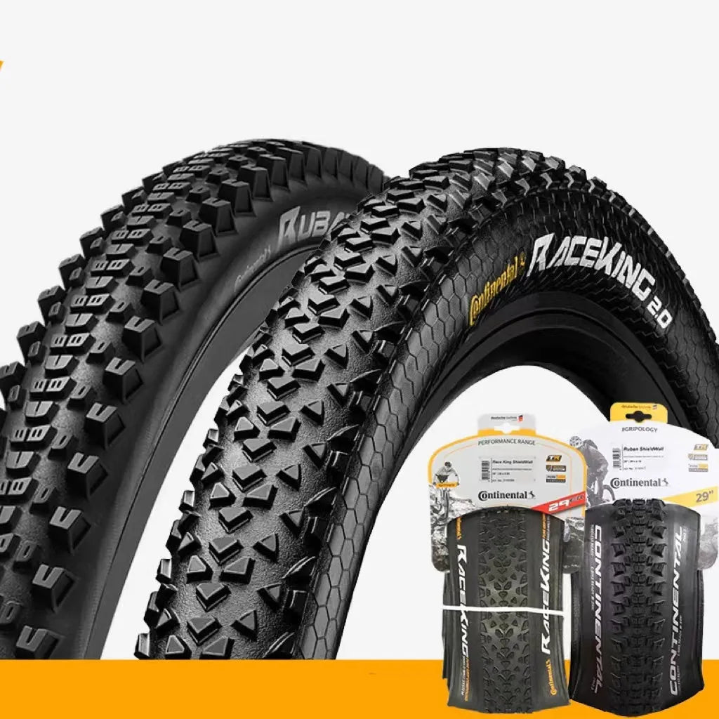 Mountain bicycle tyre showing tread, available in folding or steel wire bead for 26, 27.5 and 29-inch wheels