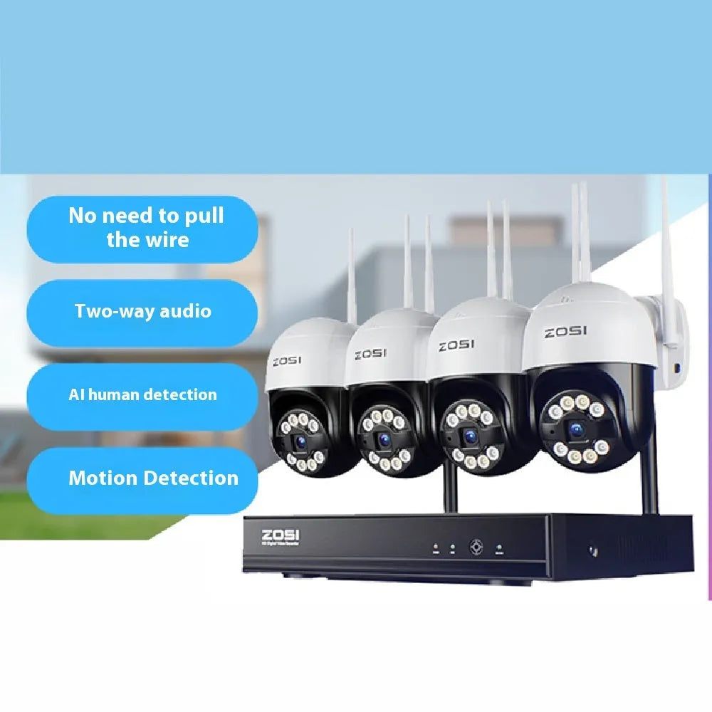 ZOSI Zhou Shi 5MP POE network video recorder security system with outdoor cameras