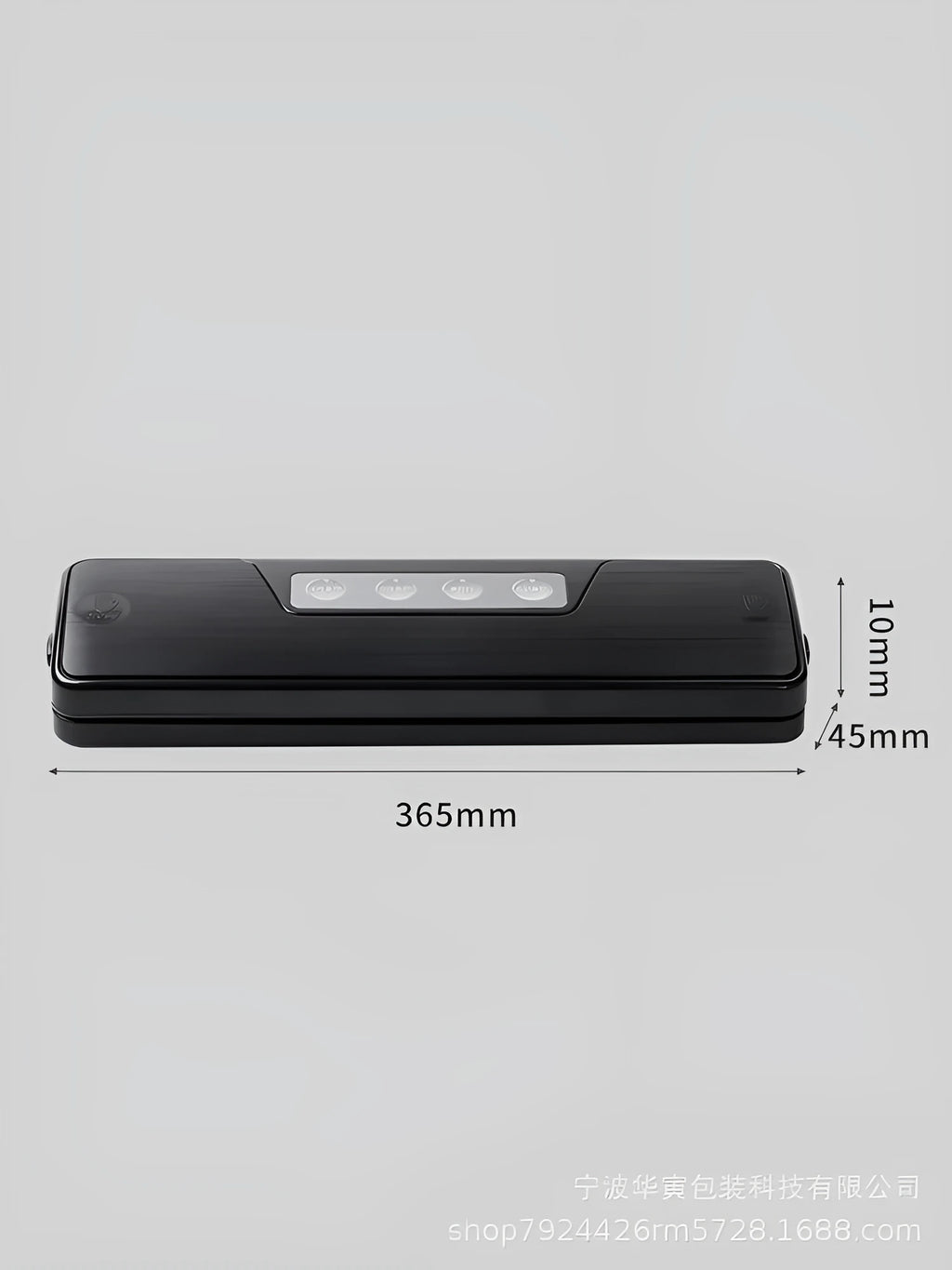 Black compact automatic vacuum sealing machine for home food preservation on a kitchen counter.
