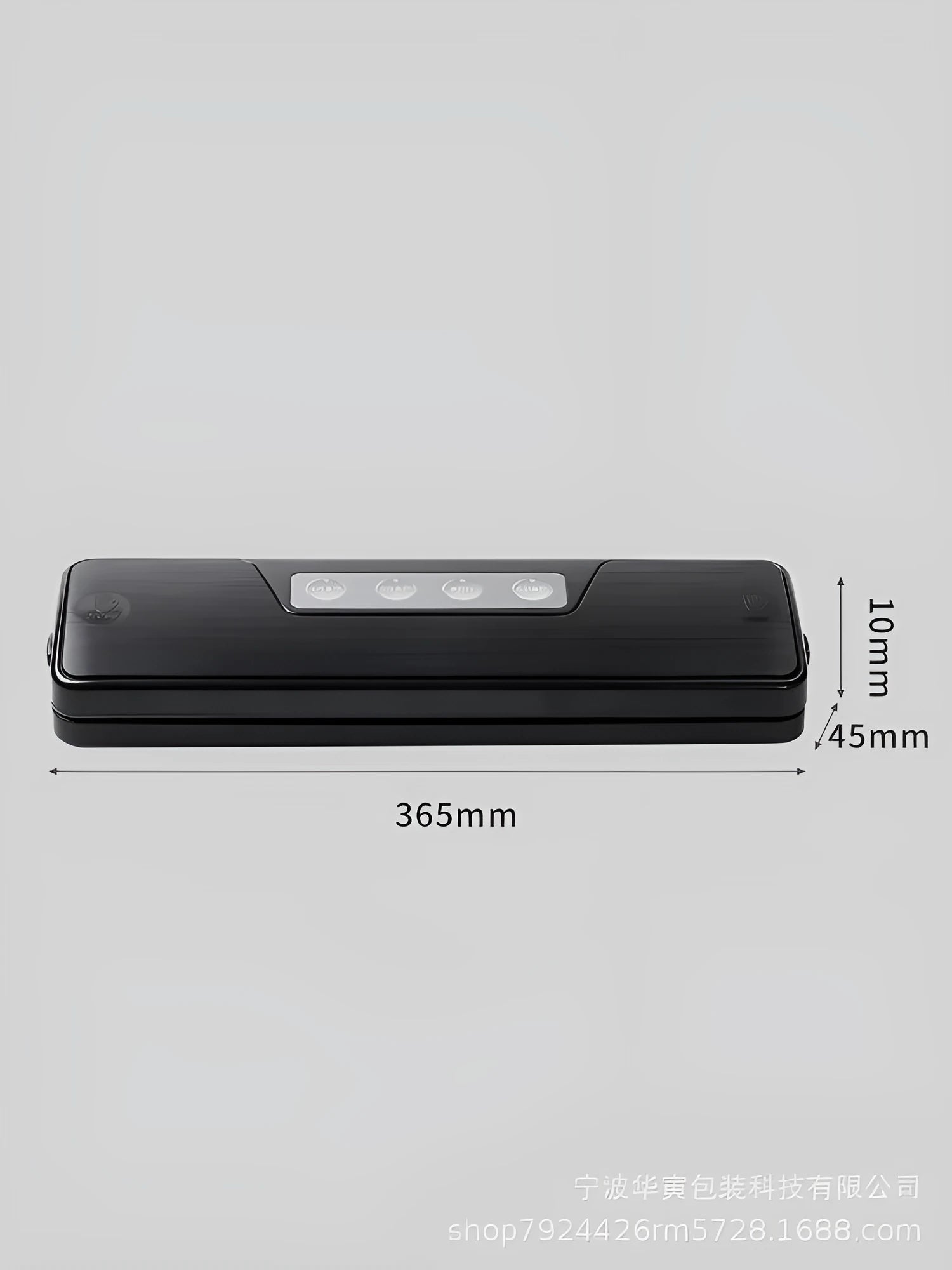 Black compact automatic vacuum sealing machine for home food preservation on a kitchen counter.