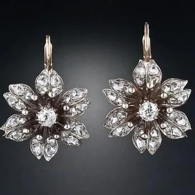 Silver retro fashion alloy earrings with electroplated finish for women