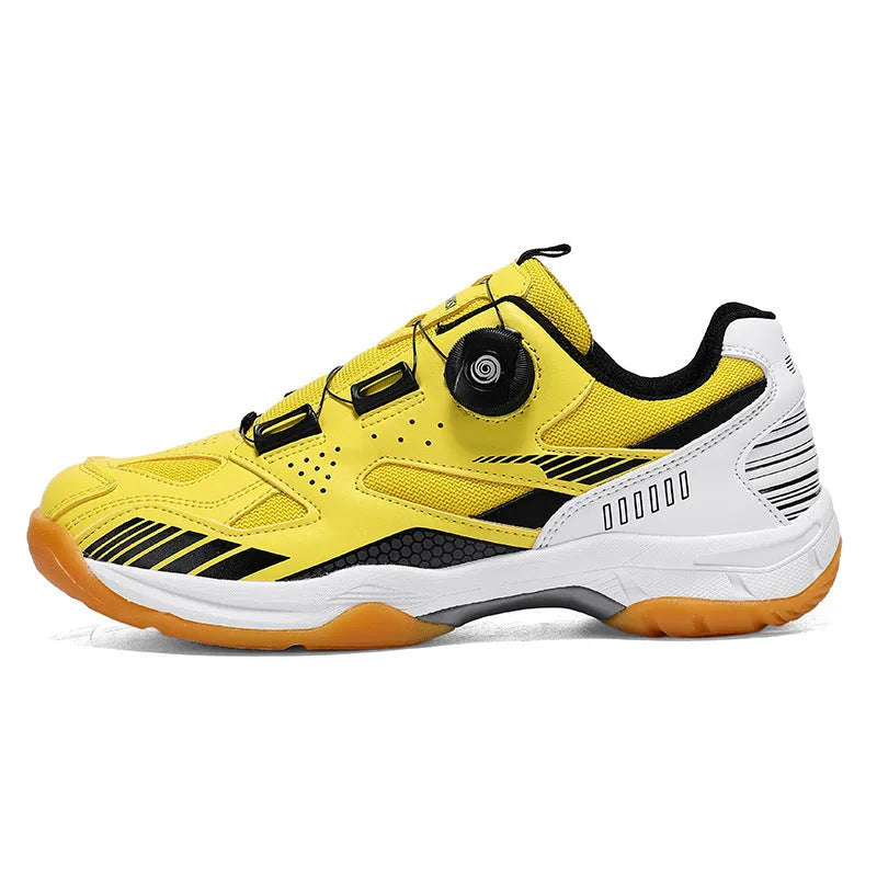Unisex casual sneakers in yellow, black silver, white blue, and white grey with flat heel and round toe