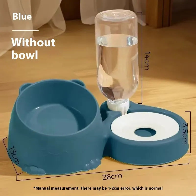 Automatic pet drinking fountain with stainless steel ceramic double bowls in multiple colour options