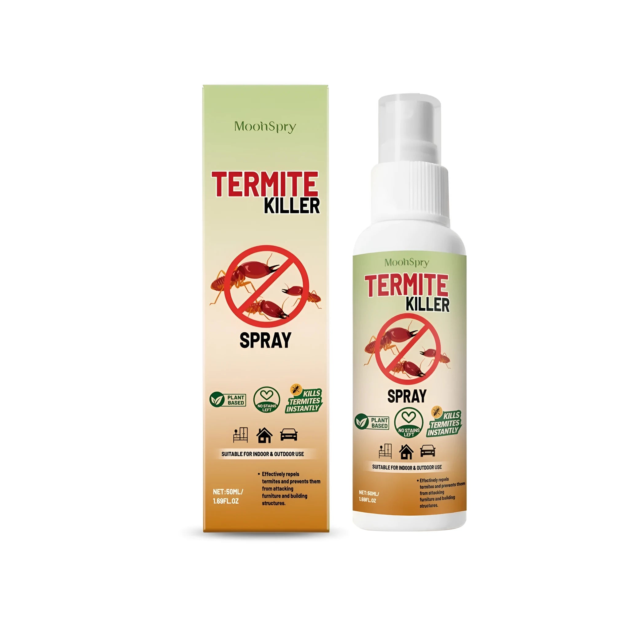 50ml termite killer spray bottle with ready-to-use ant and pest control formula