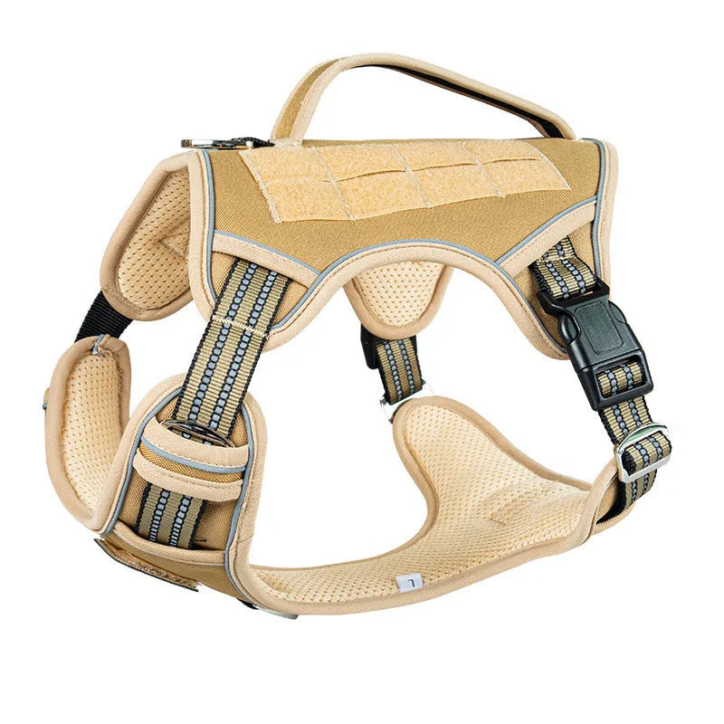 Oxford cloth tactical chest strap harness for search and rescue working dog in camouflage colour
