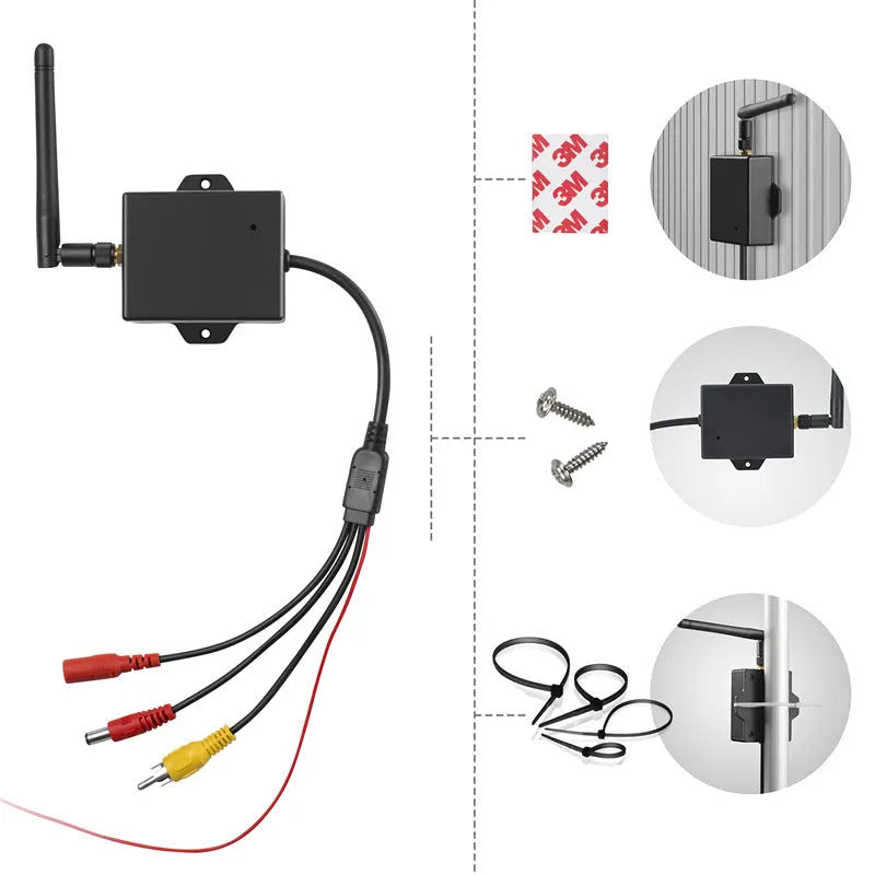 Wireless WiFi reversing camera AV to WiFi module for car rear view with 100m open range and 30fps H.264 video