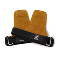 Brown elastic horizontal bar wrist protector with adjustable closure for fitness training