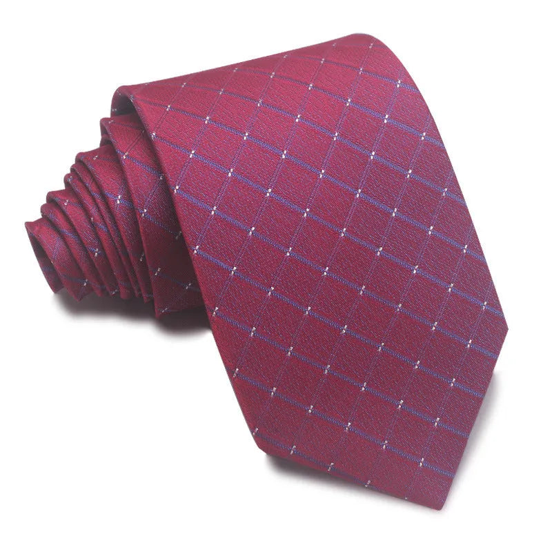 8cm wide polyester jacquard striped business tie in arrow shape for formal office wear
