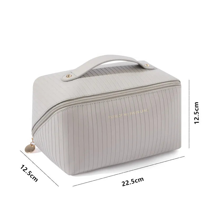 Vertical pattern pillow makeup bag cubic shape 22.5cm travel organiser in multiple colours