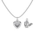925 sterling silver heart-shaped hollow necklace with high carbon diamond ice flower cut zircon pendant on O-shaped chain