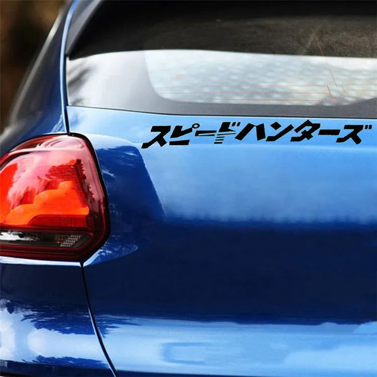 35x35cm square reflective car sticker on vehicle surface in black colour option