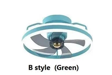 Modern overhead fan lamp with 500mm blades and integrated acrylic light shade in multiple colour options