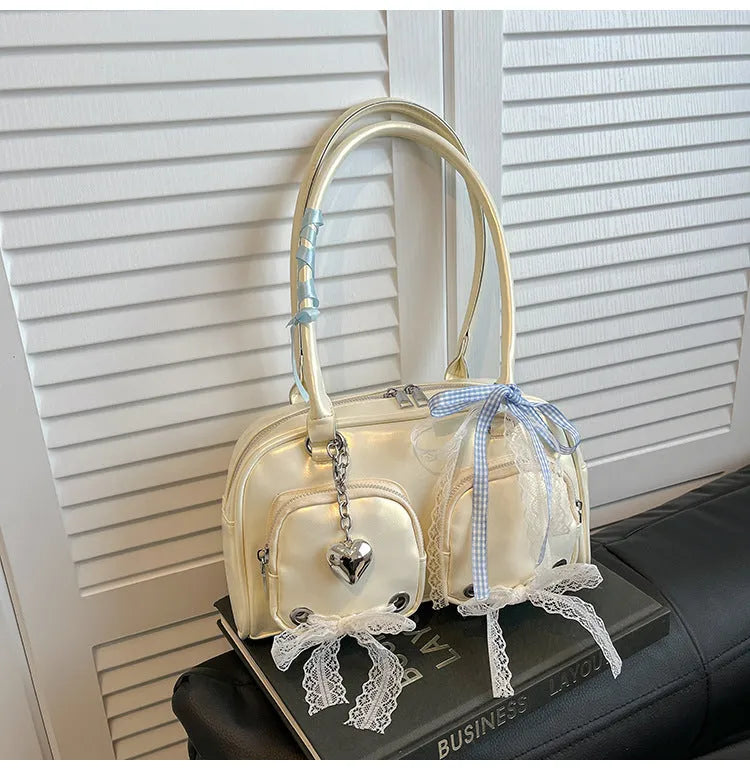 Large capacity casual shoulder bag in soft PU material with cross-body design and mobile phone pocket