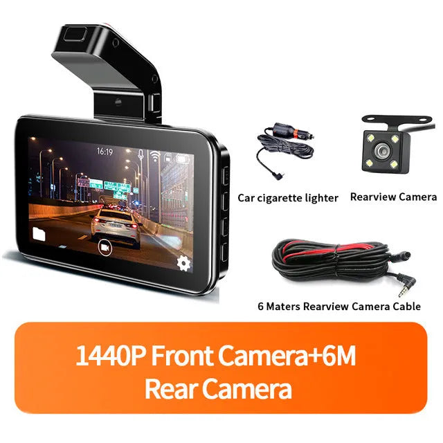 3-inch HD car DVR double lens dashboard camera with front and rear recording capabilities