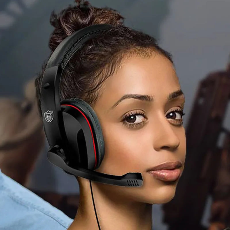 Black wired gaming headset with 40mm speakers and 1.2 metre cable with 6.3mm plug