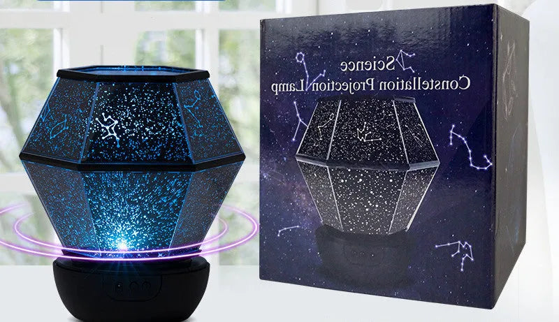 Children's rotating stars LED night light with three colour settings and rotating projection
