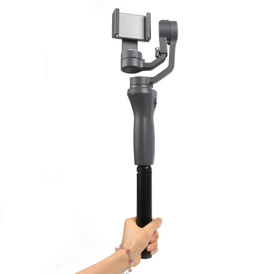 Black aluminium alloy mobile phone tripod stabiliser compatible with iPhone models