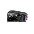 S8 extra bass portable Bluetooth speaker with digital clock display in black, white, or blue colour