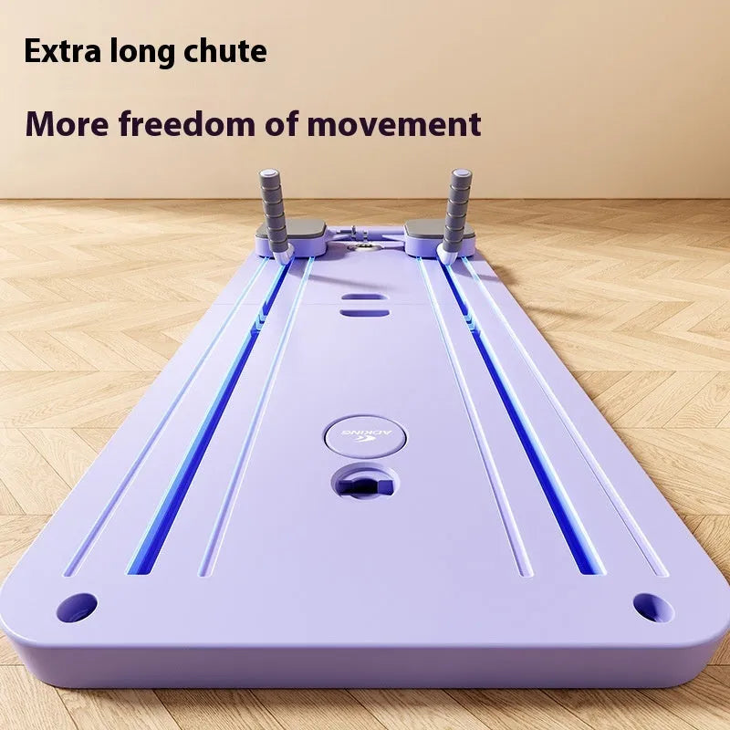 Standard purple fitness board with automatic rebound abdominal wheel measuring 106x41x7cm