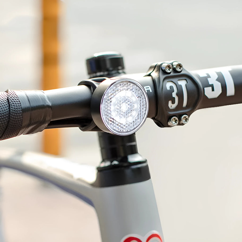 Gaciron W08F-20 bicycle LED headlight with motion sensor, clip attachment, and USB rechargeable design