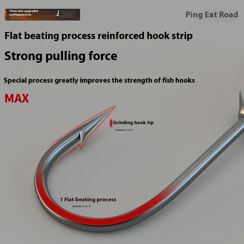 Enhanced jig hooks fishing tackle set with 50 pieces showing 4 times stronger construction in 7G size