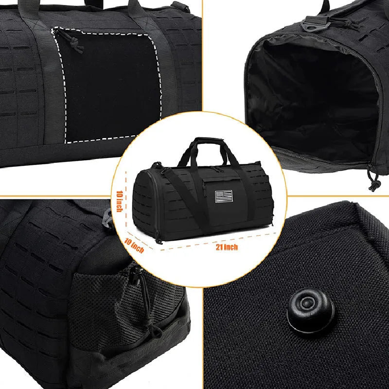 Men's waterproof sports travel bag with air pillow belt in khaki colour