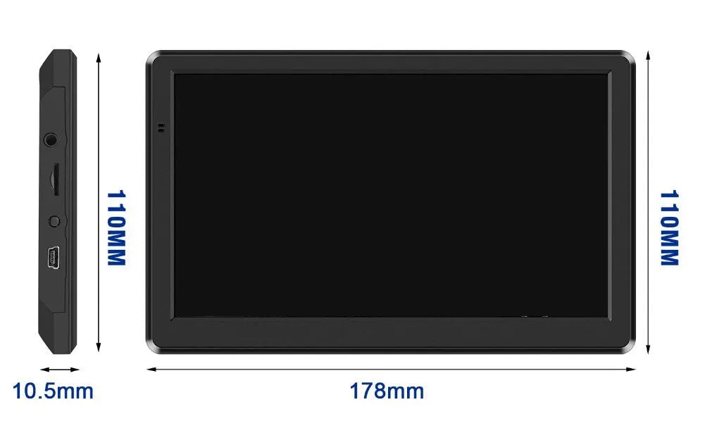 7 inch portable car GPS navigation device with touch screen display and vehicle mounting bracket