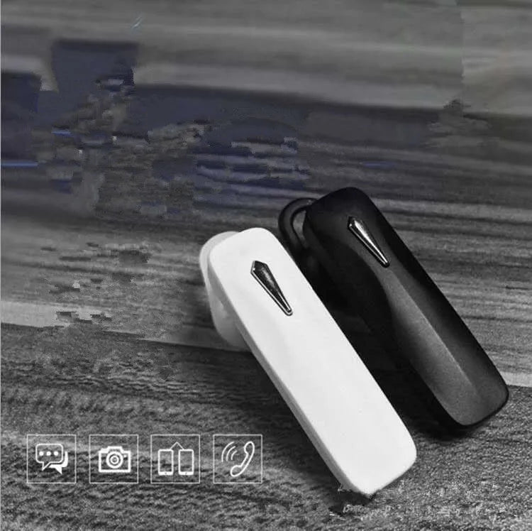 M163 wireless Bluetooth car headset for hands-free driving in black and white colour options