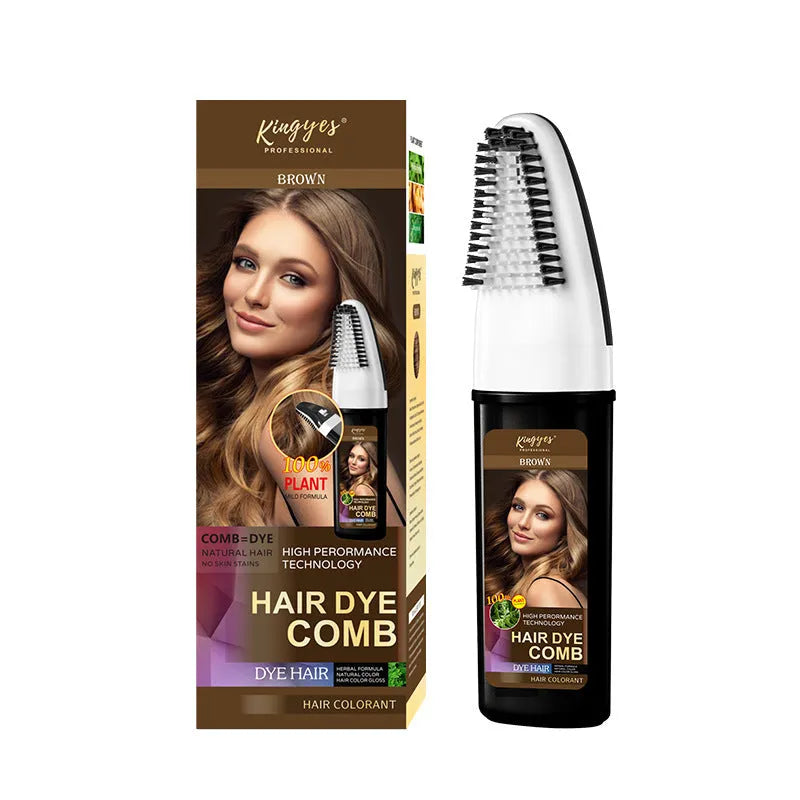 Easy Colour hair dye comb applicator for temporary hair colour in Brown, Dark Brown, and Wine Red shades.
