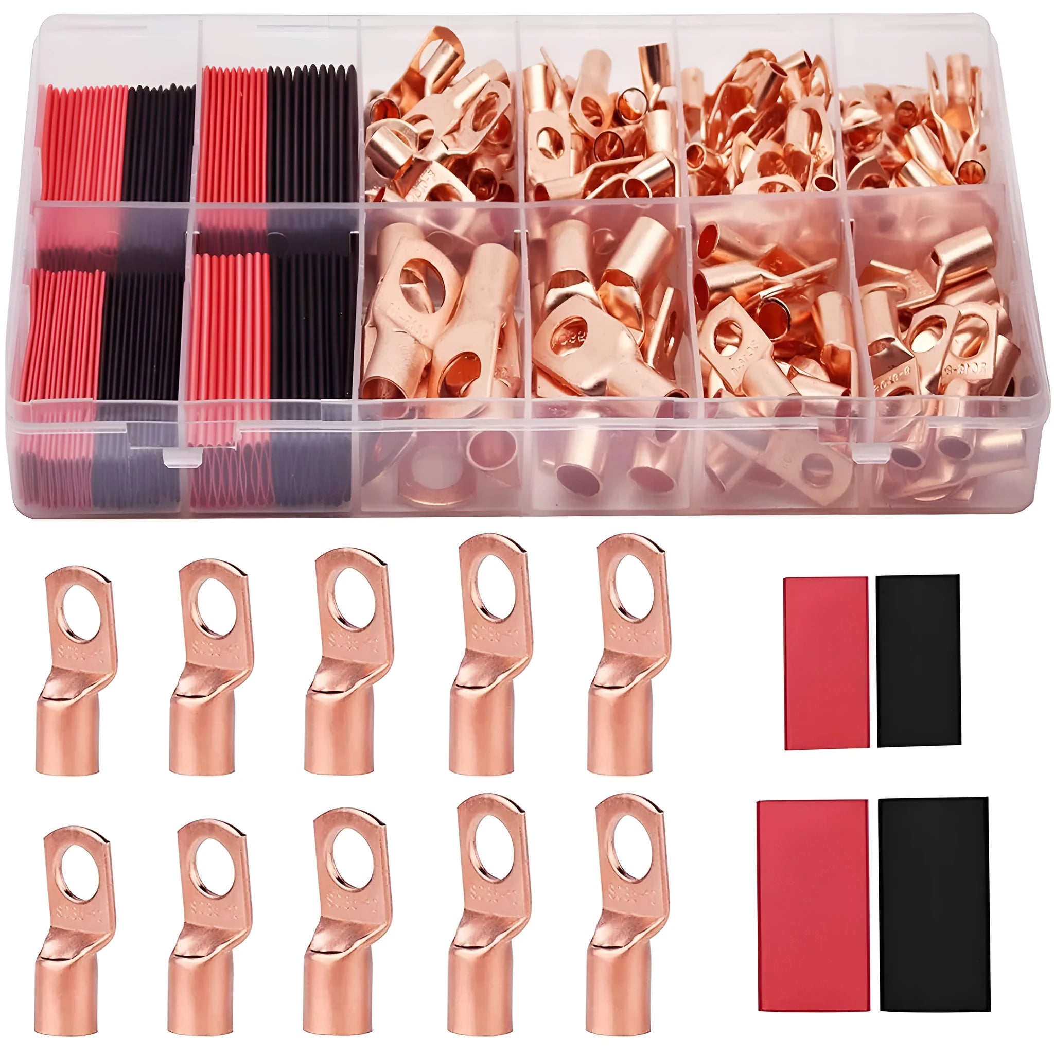 160pcs copper tube terminal soft sheath combination wiring kit in gold