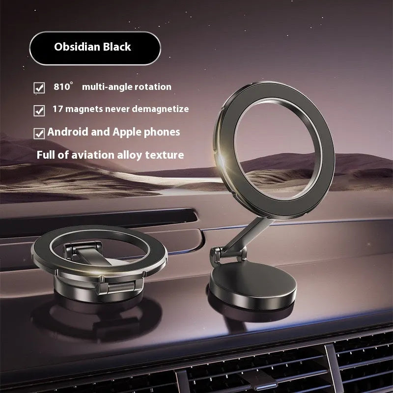 Vacuum magnetic suction phone bracket in black for car dashboard or desk use