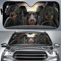 Aluminium film foam polyester fabric car front sunshade protector with lanyard ties