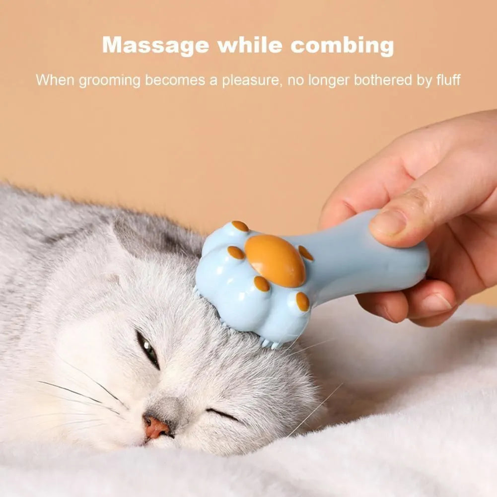 Cartoon-designed cat massage comb dental cleaning toy with catnip compartment