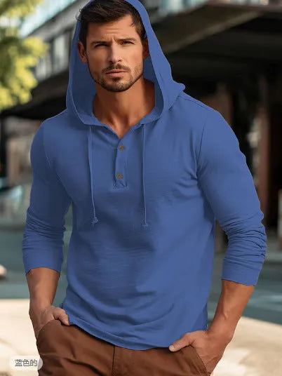 Cotton pullover hoodie in six colours for European and American youth sizing