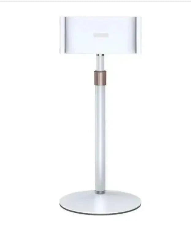 Black metal tablet bracket extended to maximum 200mm height holding an 11 inch tablet