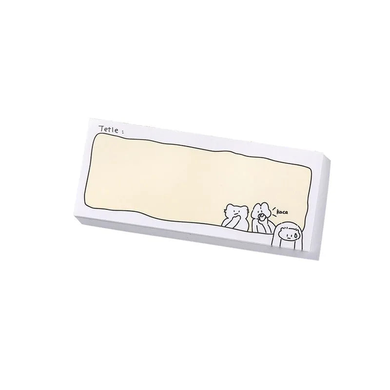 Heartbeat Delivery Series cartoon sticky notes notepad showing six style options including Echo Notes and Puppy Diary.