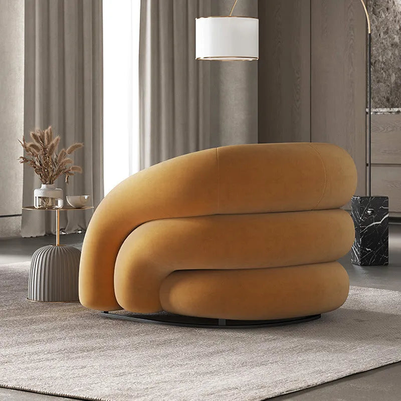 Nordic lazy sofa with solid wood frame, removable cover in thick cashmere fabric, modern design for lounge
