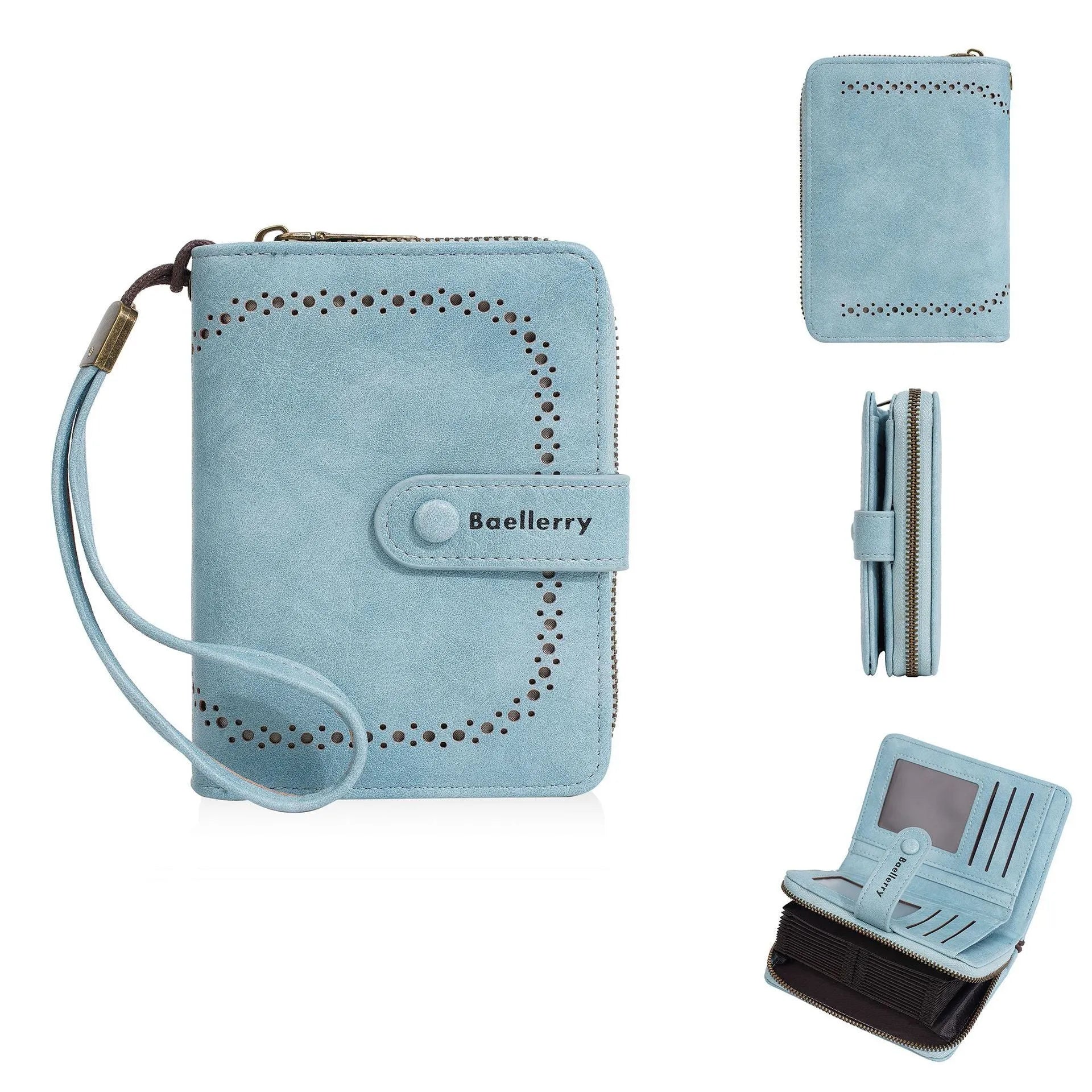 Women's PU leather zip coin purse with integrated card storage in multiple colour options
