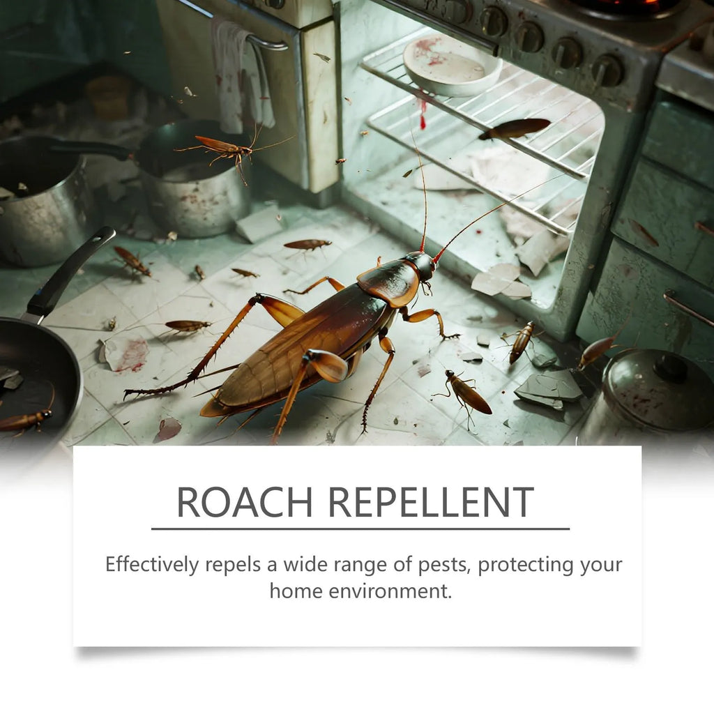 Indoor cockroach killer kit with 8 bait stickers and 8 glue traps for kitchen pest control