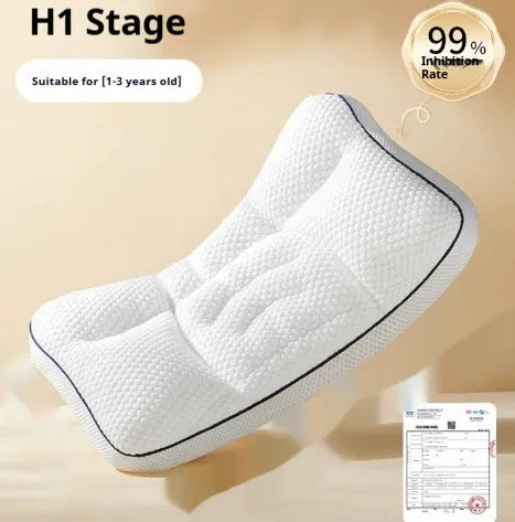 Children's double-sided antibacterial travel neck pillow with silk floss filling for ages 1-6 years
