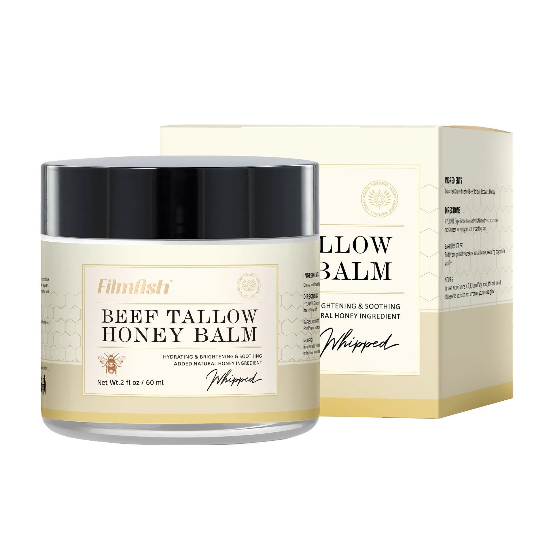 60ml honey moisturiser body cream jar for dry skin hydration and rejuvenation