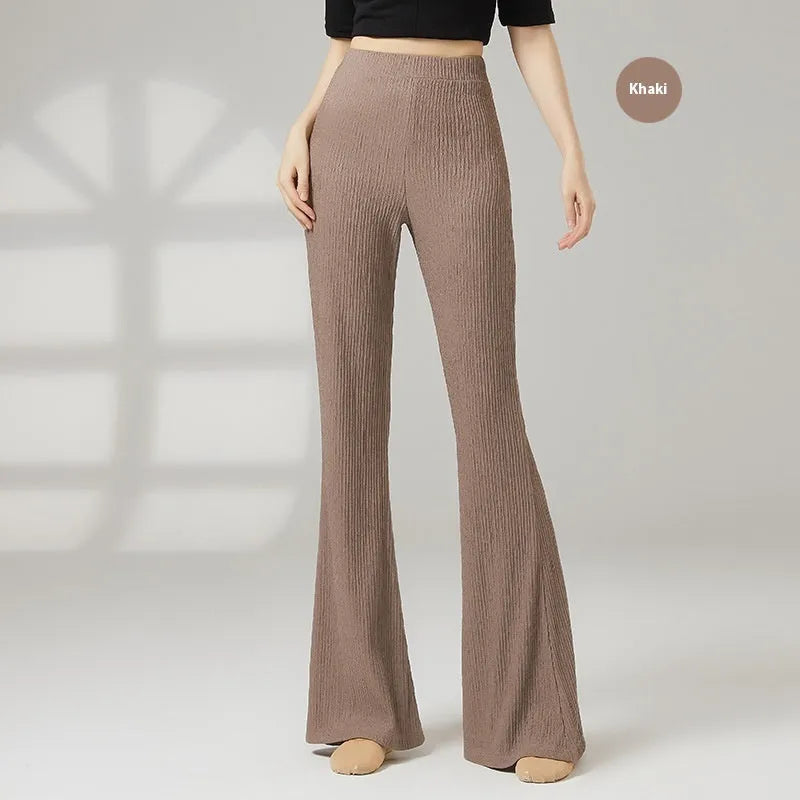 Classical dance practice body training pant for adult females in solid colour polyester fabric